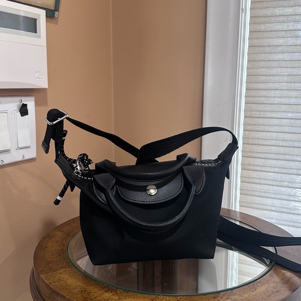 Longchamp Black Crossbody Nylon Le Pliage Mini Bag